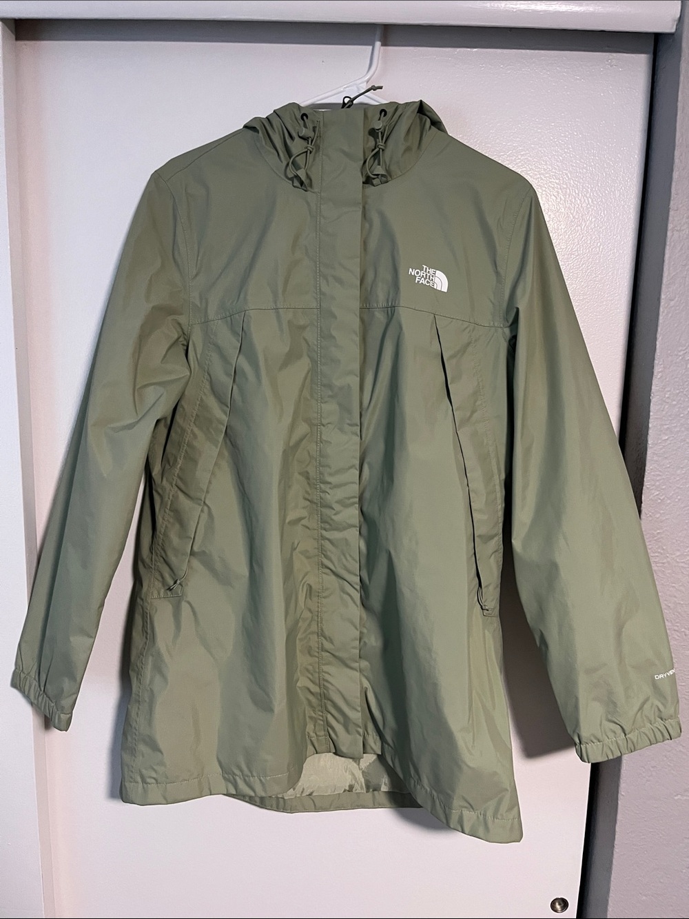 The North Face Hooded Raincoat in Sage Green